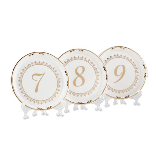 Kate Aspen&#xAE; Tea Time Vintage Plate Table Numbers (7 to 12)